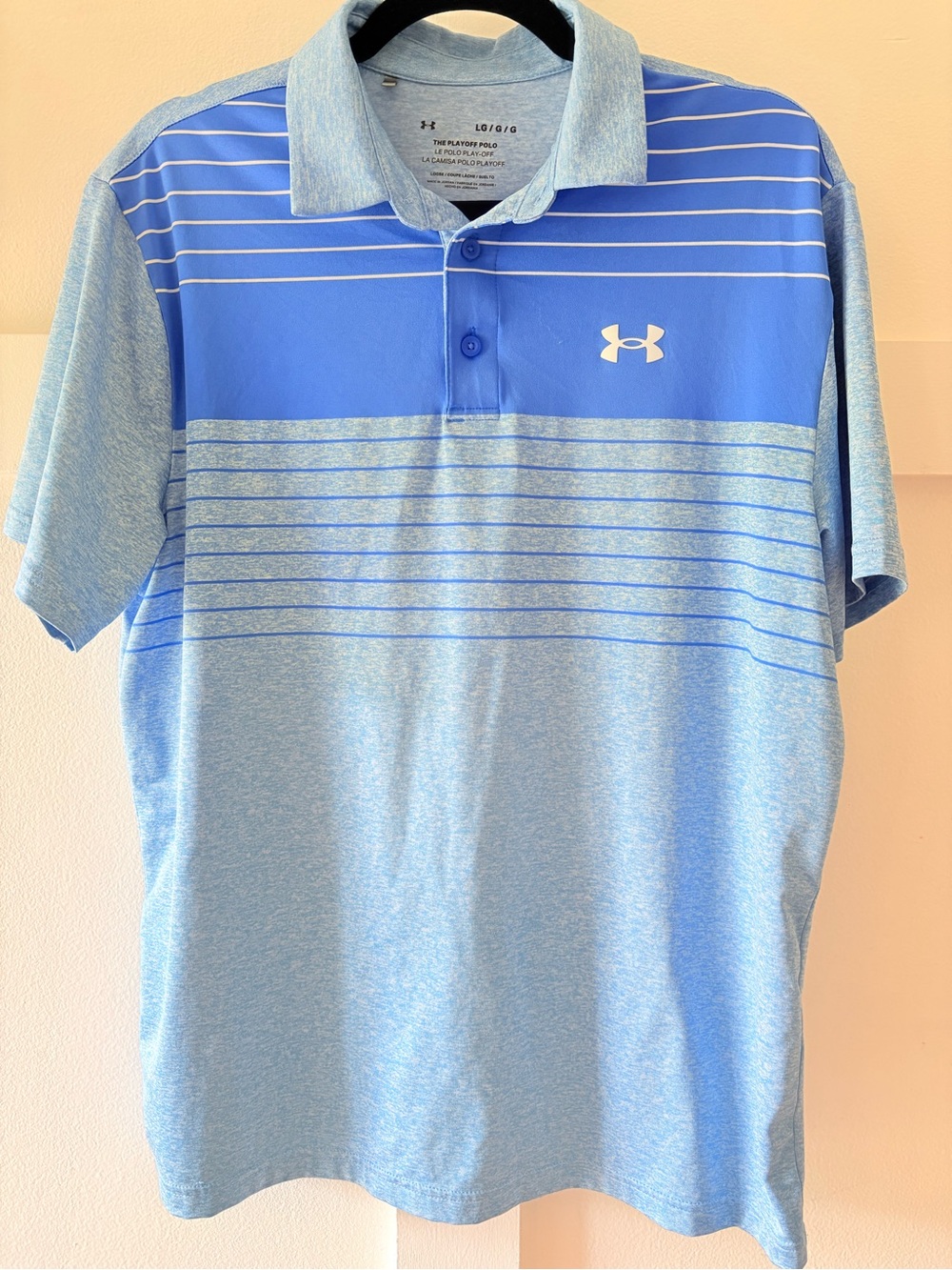 Under Armour The Playoff Polo Men's Light Blue Polo Shirt - Performance Striped